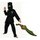 Fries Kostüm Ninja schwarz mit Lego Chima Scorpion Schwert 116 - 164