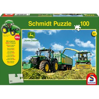 Schmidt Puzzle 56044 - John Deere - 100 Teile - inkl. original Siku Traktor