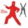 Fries Kostüm Ninja rot mit Doppelschwert 104 - 164