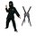 Fries Kostüm Ninja schwarz mit Doppelschwert 116