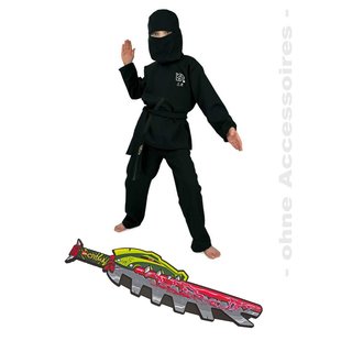 Fries Kostüm Ninja schwarz mit Lego Chima Schwert 116 - 164
