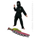 Fries Kostüm Ninja schwarz mit Lego Chima Schwert 116