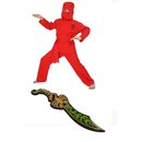 Fries Kostüm Ninja rot mit Lego Chima Scorpion...