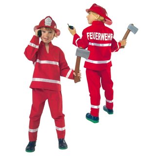 Fries 2127 Kostüm Feuerwehrmann rot 2tlg. 98 - 152