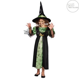 Mottoland 116072 Halloween Kostüm / Kleid Spinnen Hexe mit Hut Gr. 128