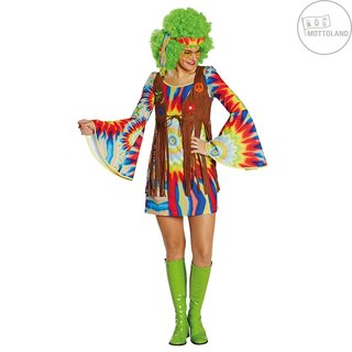 Mottoland 118177 Kostüm Hippie Lady Kleid mit Weste Gr. 36 - 48