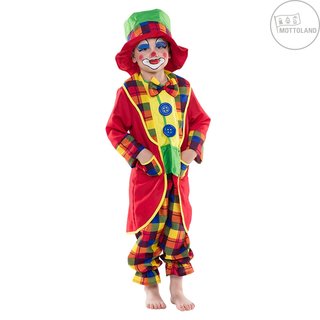 Mottoland 12258 Kostüm Clown Anzug mit Hut Gr. 104 - 140