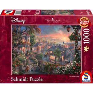 Schmidt Puzzle 59490 --1000 Teile - Thomas Kinkade, Disney Susi und Strolch