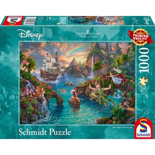 Schmidt Puzzle 59635 - 1000 Teile - Thomas Kinkade, Disney - Peter Pans Never Land