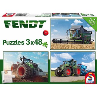 Schmidt Puzzle 56221 Fendt Traktor, 3 x 48 Teile 1050 724 Vario / 6275L 