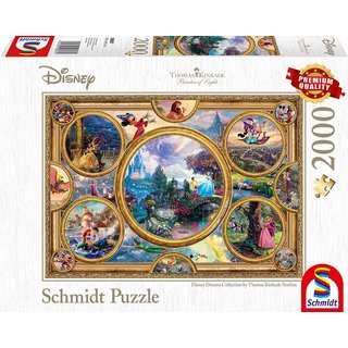 Schmidt Puzzle 59607 - 2000 Teile - Thomas Kinkade, Disney - Disney Dreams Collection