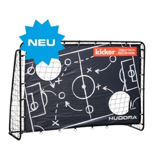 HUDORA 76928 Fußballtor / Tor Trainer Kicker Matchplan mit Torwand 213 x 152 x 76