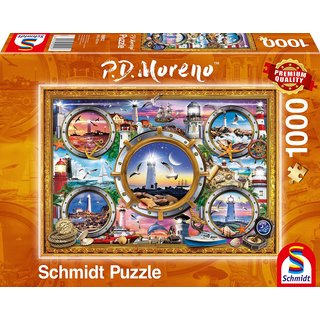 Schmidt 59902 Puzzle 1000 Teile | P.D. Moreno | Leuchttürme